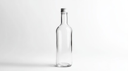Glass bottle on white isolated background
