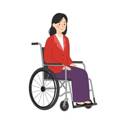 車椅子に座る女性、イラスト素材｜woman sitting in wheelchair, Clip Arts
