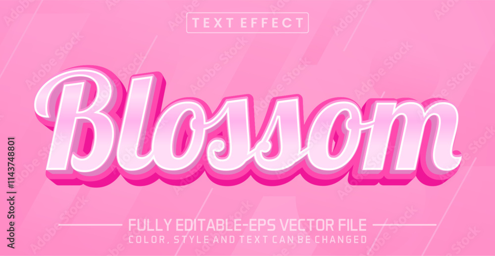 Poster blossom font text effect editable