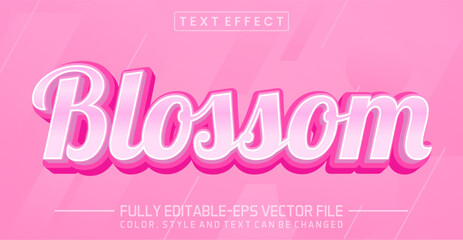 Blossom font text effect editable