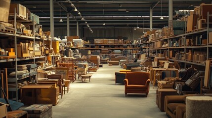 Obraz premium Warehouse Filled With Furniture and Vintage Items