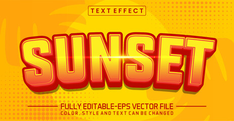 Sunset font text effect editable