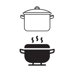 cooking pot silhouette vector image