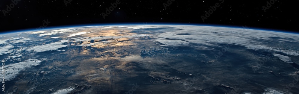 Aufkleber stunning view of earth from space showcasing the planet's beauty and vastness with clouds and oceans