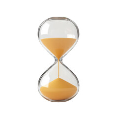 Elegant Hourglass on a White Background Representing Time Management and Vintage Aesthetics for Creative Projects and Transparent background.