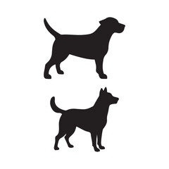 dog set silhouette vector image 