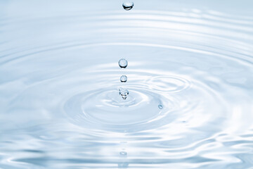 水面に落ちる水滴.