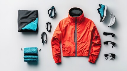 Running gear on white isolated background