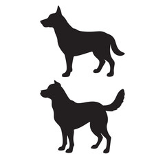 dog set silhouette vector image 