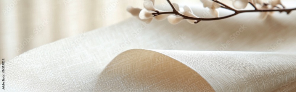 Aufkleber smooth high-quality parchment texture with natural accents in serene setting