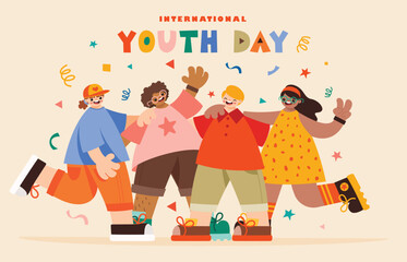 Youth Concept With Flat Characters