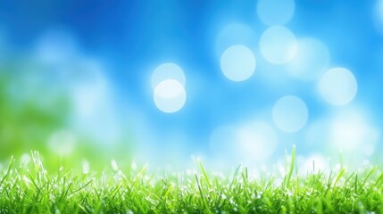 Obraz premium The interplay of colors in a scenic outdoor setting with lush grass and an expansive sky.