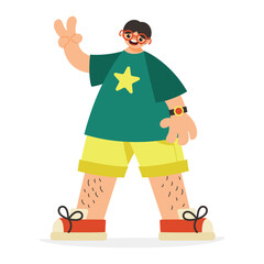 A Cute Young Boy Posing