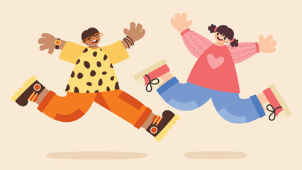 Youth Concept With Flat Characters