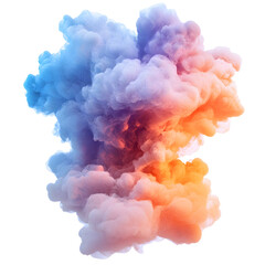 Obraz premium Colorful Smoke Cloud Isolated on White Background