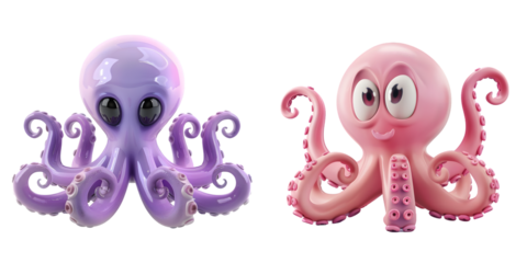 Polpo comune 3d rendring. Generative AI.