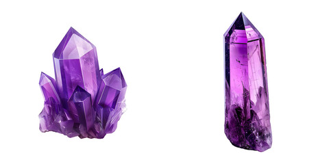 Purple amethyst crystal gem mineral . Generative AI.