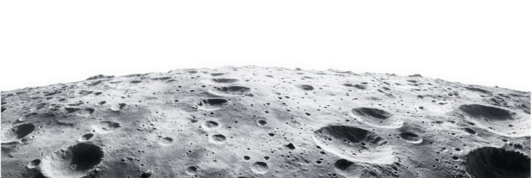 a close-up view of the moon's surface. featuring numerous craters and a rough. textured landscape from a low angle. giving a sense of perspective and depth the moon's surface is starkly contrasted aga