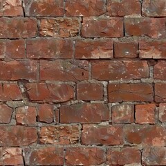 Obraz premium A seamless texture of red bricks, showcasing their classic and sturdy appearance. Bright, natural lighting.