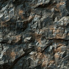 A seamless texture of rock, showcasing its rugged and natural surface. Bright, natural lighting.