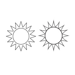 sun line art silhouette vector image