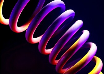 Abstract colorful spiral shapes in shades of pink, purple, and blue against dark background