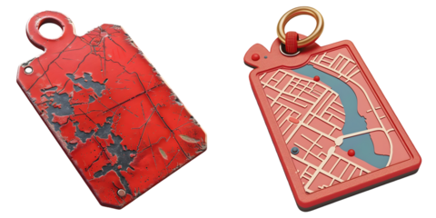  Red map geo tag isolated on white. 3d rendering. Generative AI.