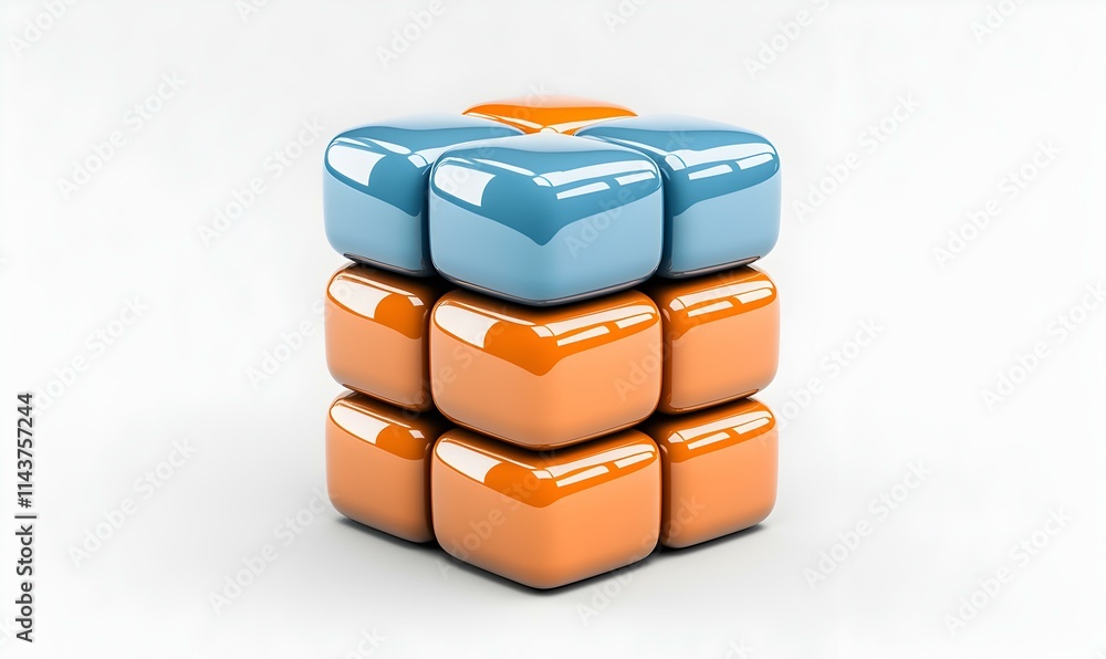 Poster 3d cubes arranged in multidimensional arrays for creative concepts