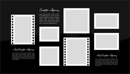 Pictures or photos frame collage layout abstract photo frames and digital photo wall template