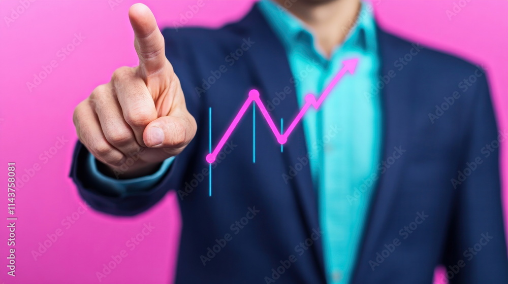 Poster analyzing growth trends in business graphs office space digital marketing insights professional blur