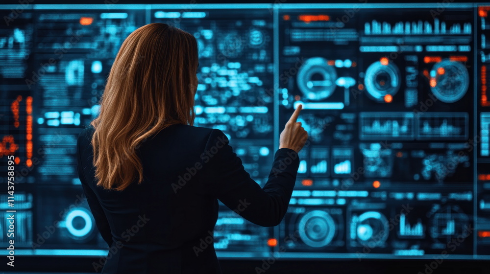 Aufkleber Data analysis insights driving business strategy with innovative digital analytics solutions Blur Background