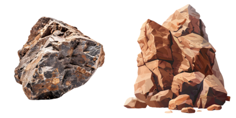 rock stone boulder mountain clay ore nature earth. Generative AI.