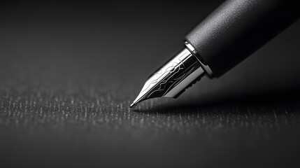Close-up of a pen poised over a blank page ready to write the story of a new chapter
