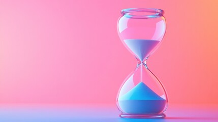 Timely reflections hourglass artistry against vibrant backgrounds modern minimalist style
