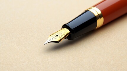 Close-up of a pen poised over a blank page ready to write the story of a new chapter