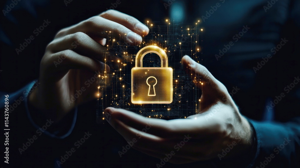 Fototapete encryption technology for securing digital assets and protecting sensitive data blur background