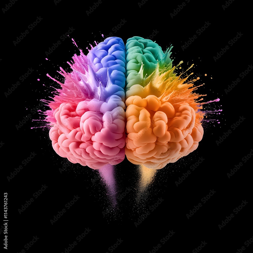 Aufkleber colorful visual representation of cognitive processes and mental functioning