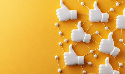 Vibrant Illustration of Referral Marketing Concept with Thumbs Up