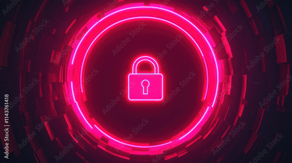 Poster Cybersecurity action protecting data in a digital world technology abstract environment concept
