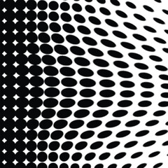 Wavy gradient halftone dots pattern texture background. Vector illustration
