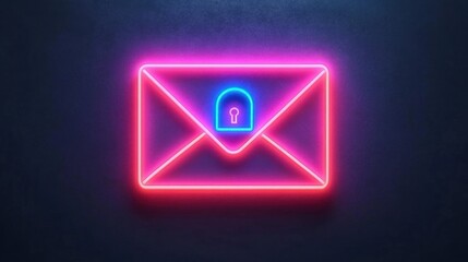 Fototapeta premium Secure email communication digital space graphic design neon environment modern viewpoint