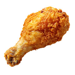 Crispy Fried Chicken Drumstick, Isolated on White Background