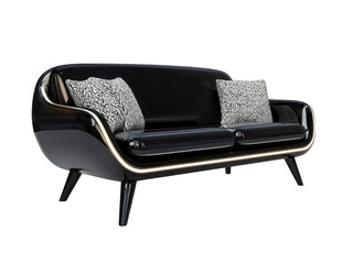 Futuristic sofa with built in lighting and stylish cushions for modern decor