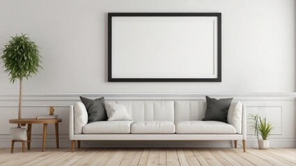 Minimalist Living Room Interior Design With White Sofa
