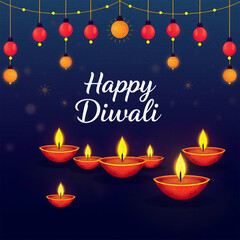 Happy Diwali illustration. Pattern for banners, covers, greeting cards, for printing on wall decorations.