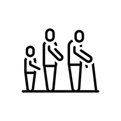 Black line icon for human life