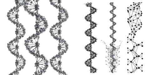 Set of DNA genome structure. Generative AI.