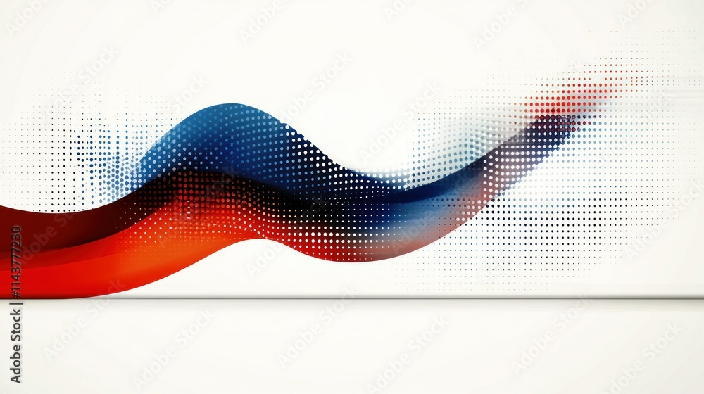Aufkleber abstract wave design with gradient colors and dots.