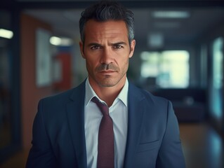 Portrait Attractive hispanic young confident business man in business professional working office