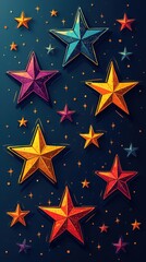 Obraz premium Abstract Pop Art Star Design with Sharp Angular Lines and Geometric Shapes